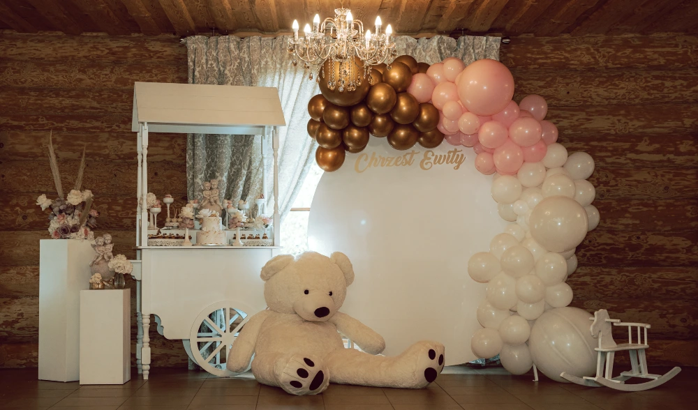 Cream and Bronze Balloon Half-Arch