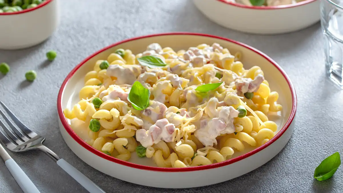 Creamy Ham and Pea Pasta Casserole