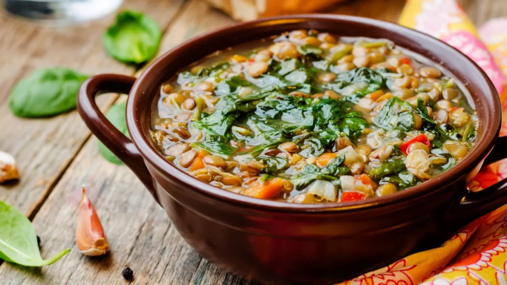 Creamy Lentil Spinach Bowl