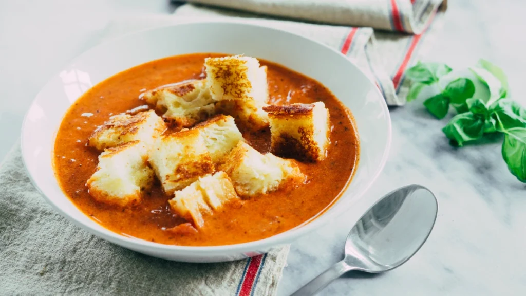 Creamy Tomato Soup with Grilled Cheese Dippers