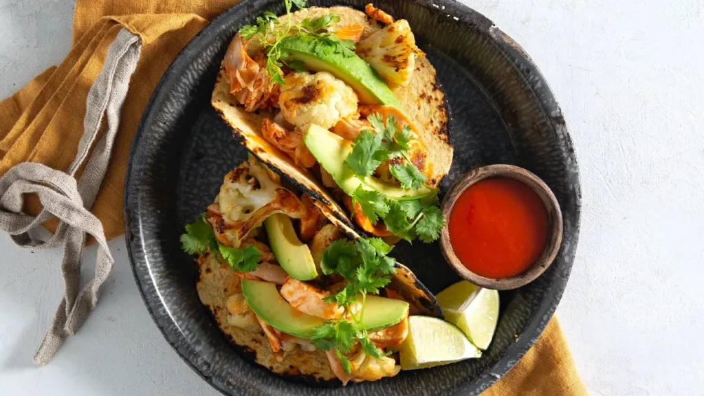 Crispy Cauliflower Tacos with Buffalo Sauce