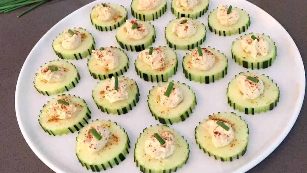 Cucumber Hummus Bites