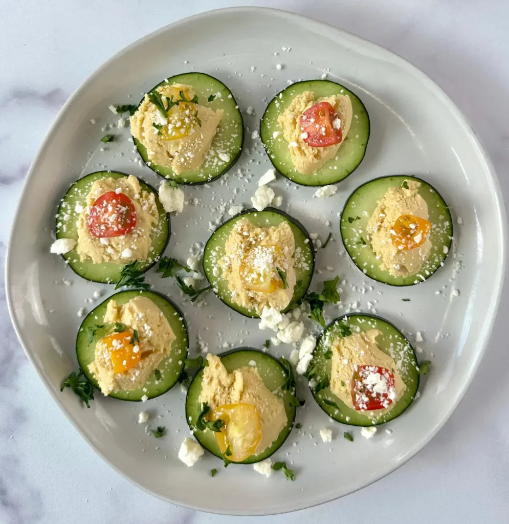 Cucumber Hummus Bites
