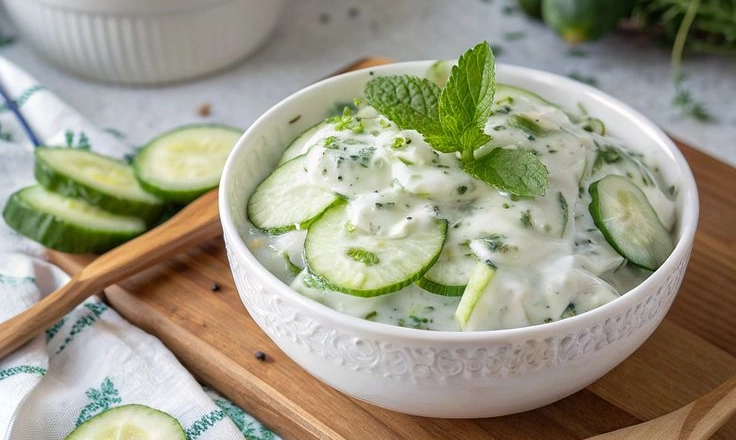 Cucumber, Mint and Yogurt Bowl