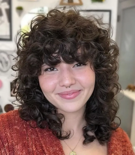 Curly Shag with Wispy Bangs
