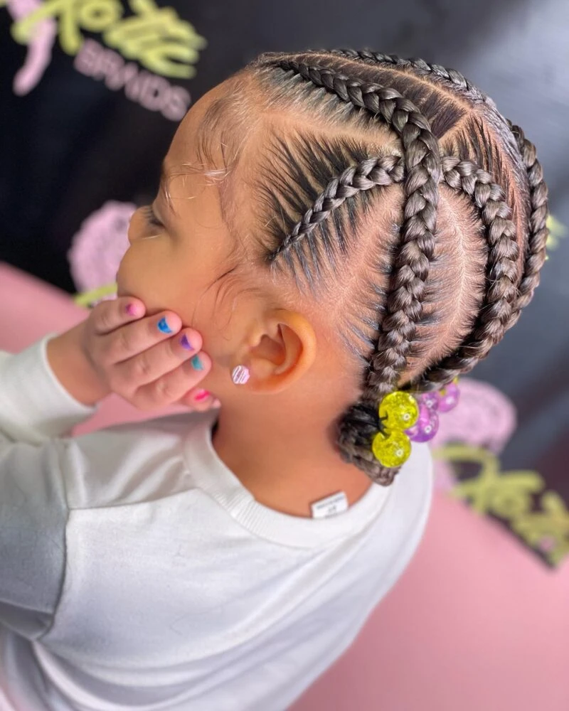 Curved Cornrow Side Style