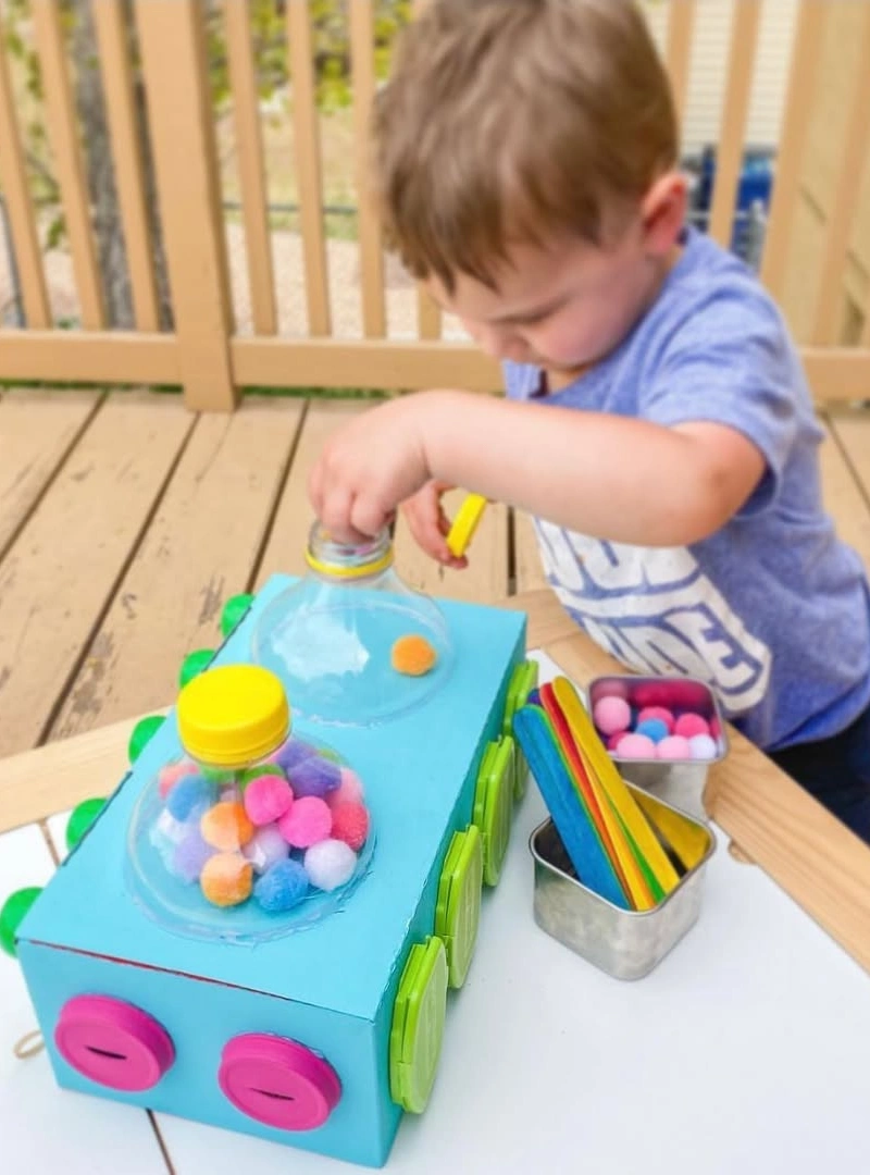 DIY Cardboard Truck Ball Drop