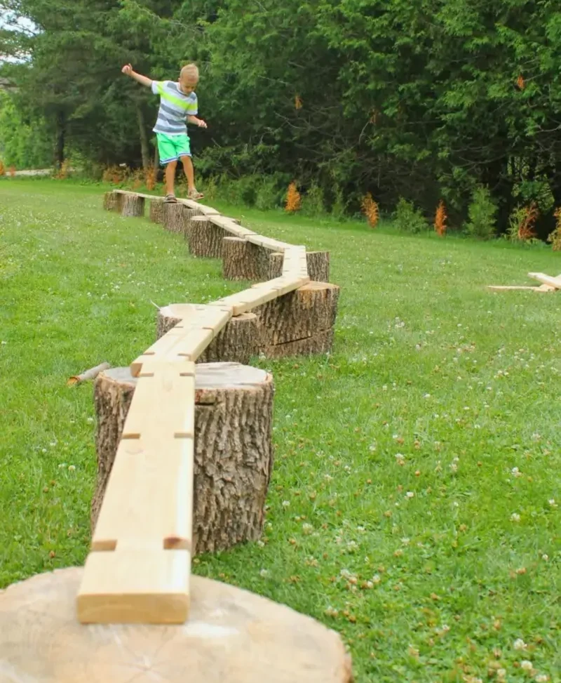 DIY Tree Stumps and Wooden Planks