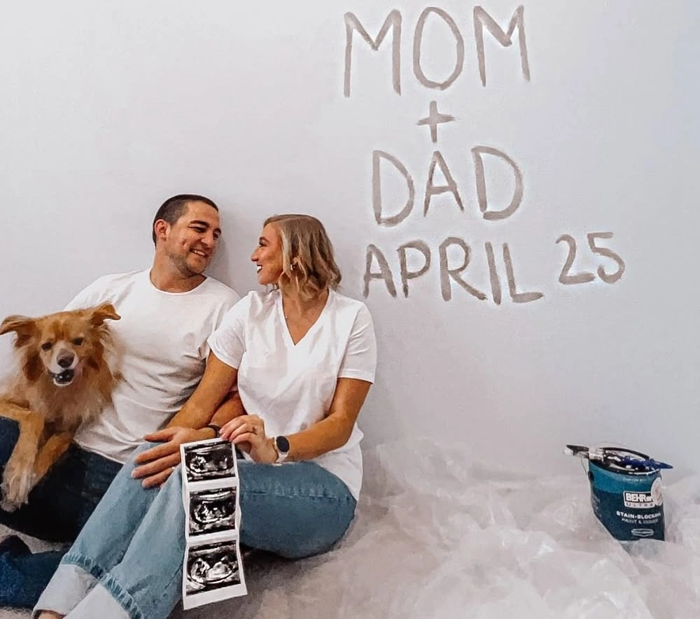 DIY Wall Paint Baby Announcement