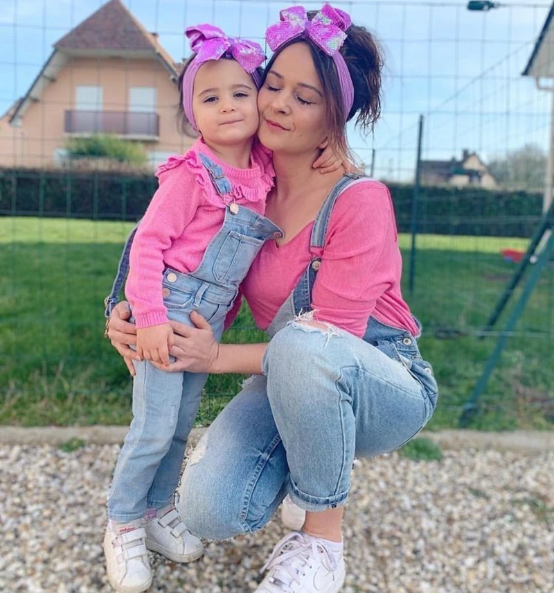 Denim Duo with a Pop of Pink