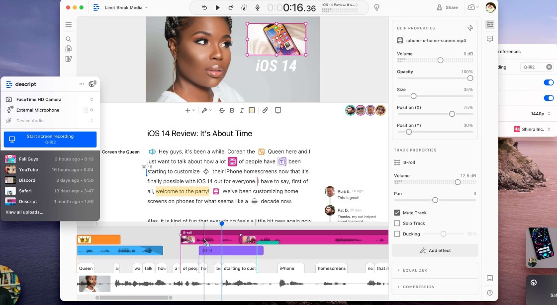 Descript: For Video and Audio Creators