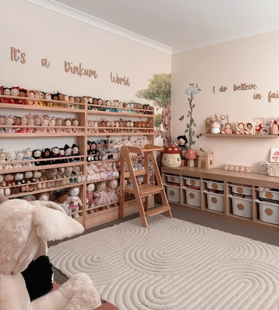Doll Collector's Room with Bin Storage