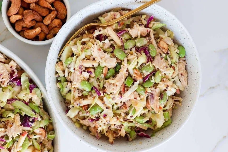 Edamame Cashew Cabbage Salad