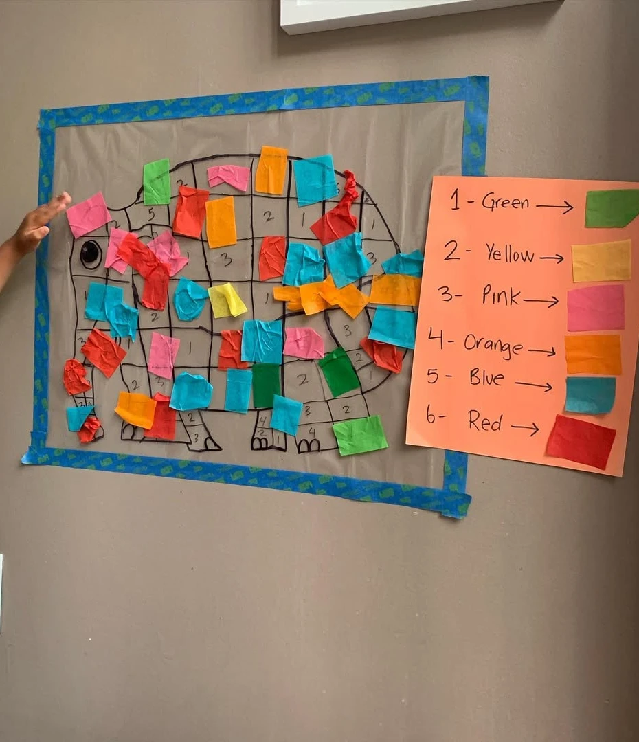 Elephant Color-by-Number Wall Game