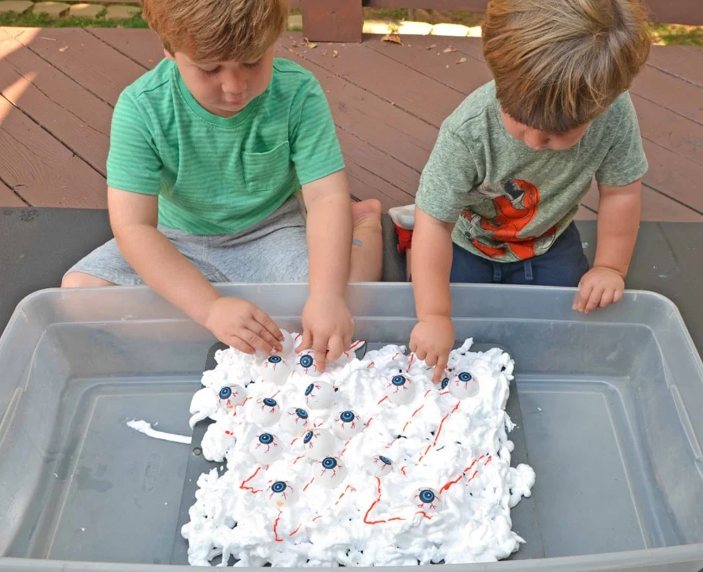 Eyeball Sensory Bin Fun