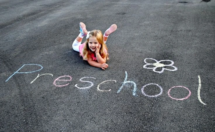 First Day of Preschool Chalk Art Picture