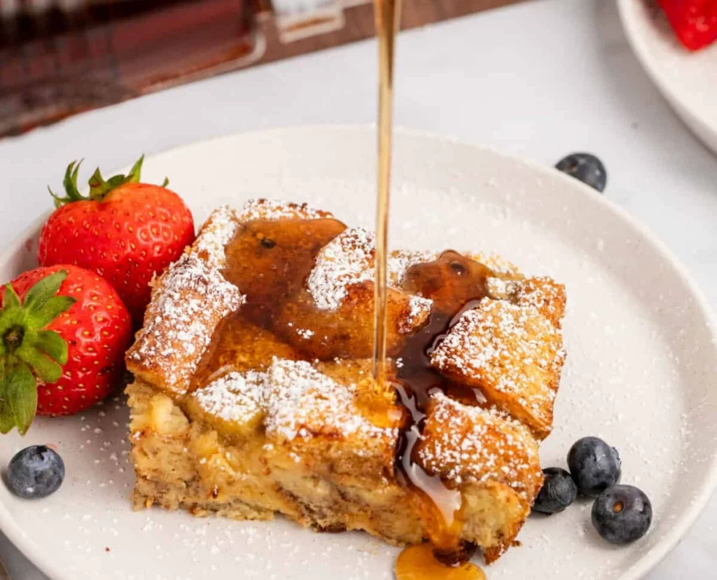 French Toast Casserole with Maple Syrup