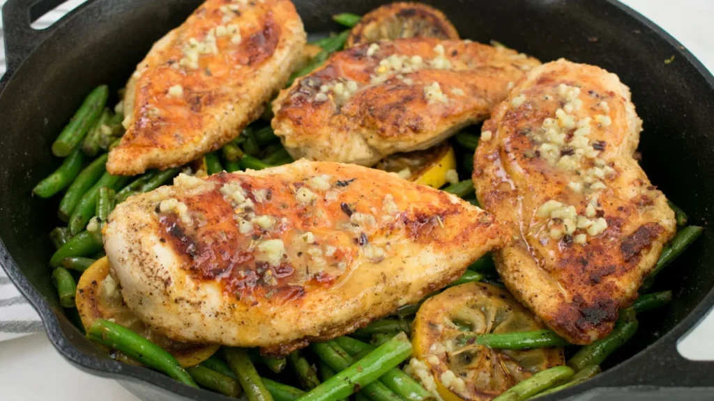 Garlic Parmesan Chicken and Green Beans