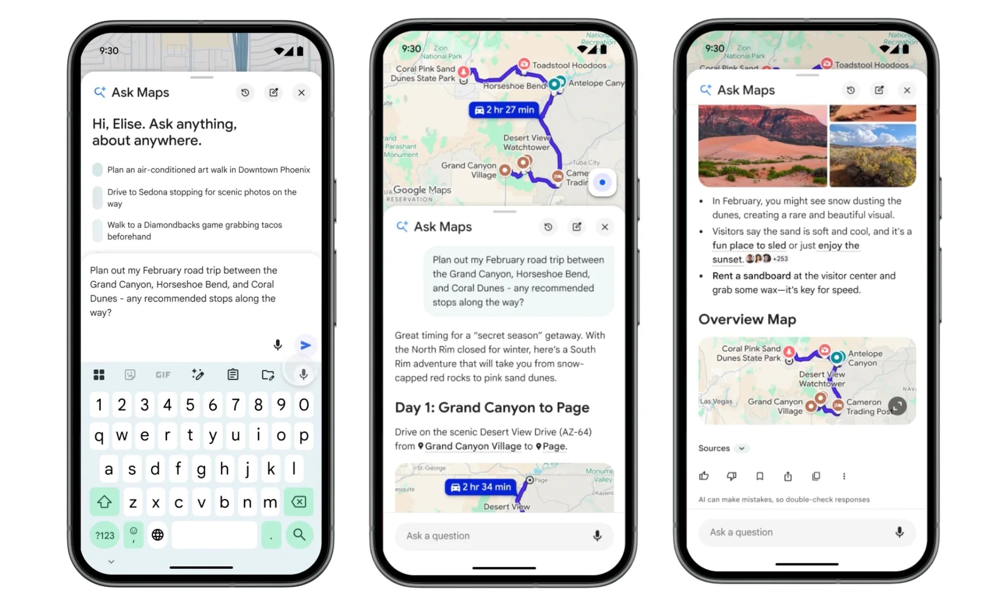 Gemini Plan Your Itinerary with "Ask Maps"