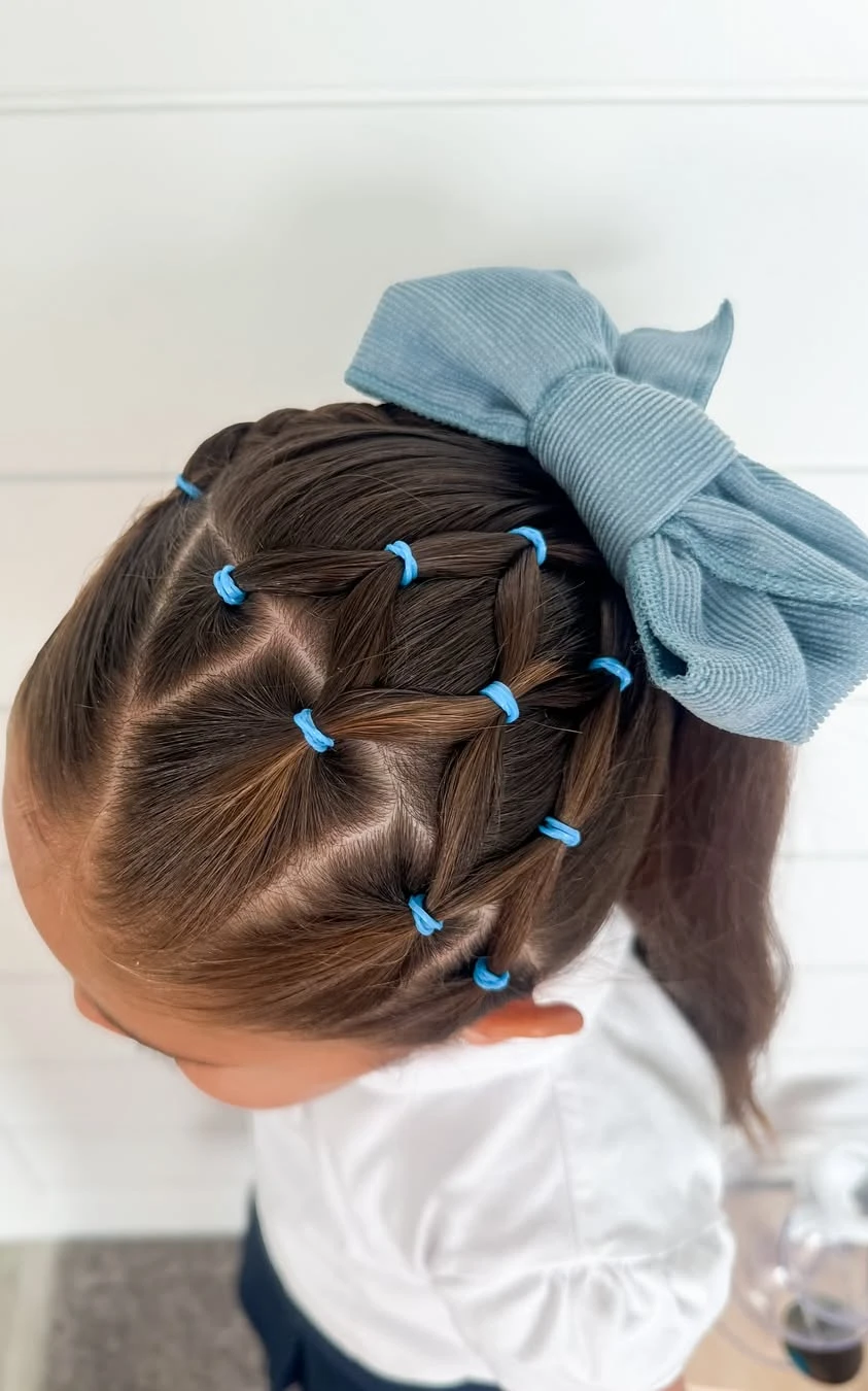 Geometric Sectioned Style with Bow Accent