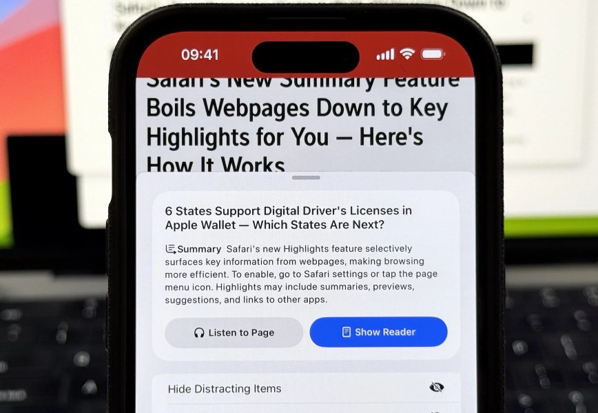 Get a Summary of Any Article in Safari