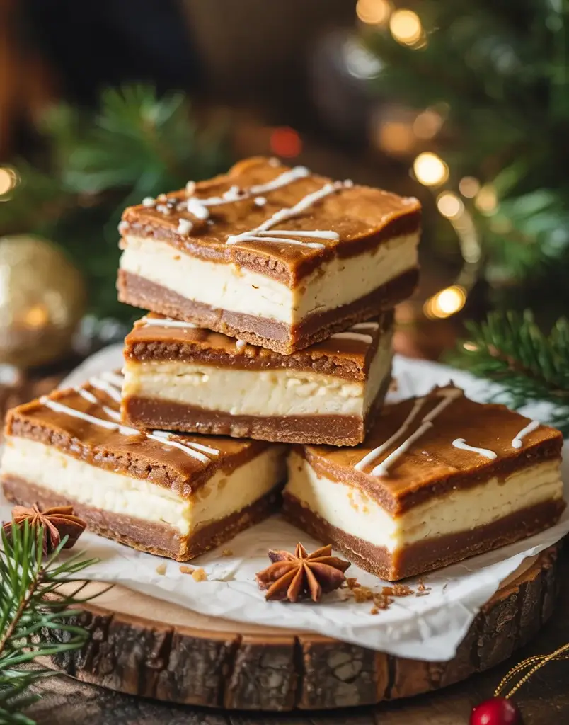 Gingerbread Spice Cheesecake Bars
