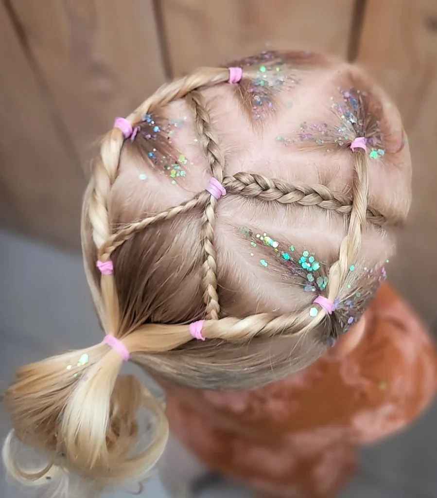 Glittery Sectioned Braids