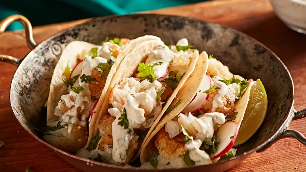 Grilled Tilapia Tacos with Avocado Crema