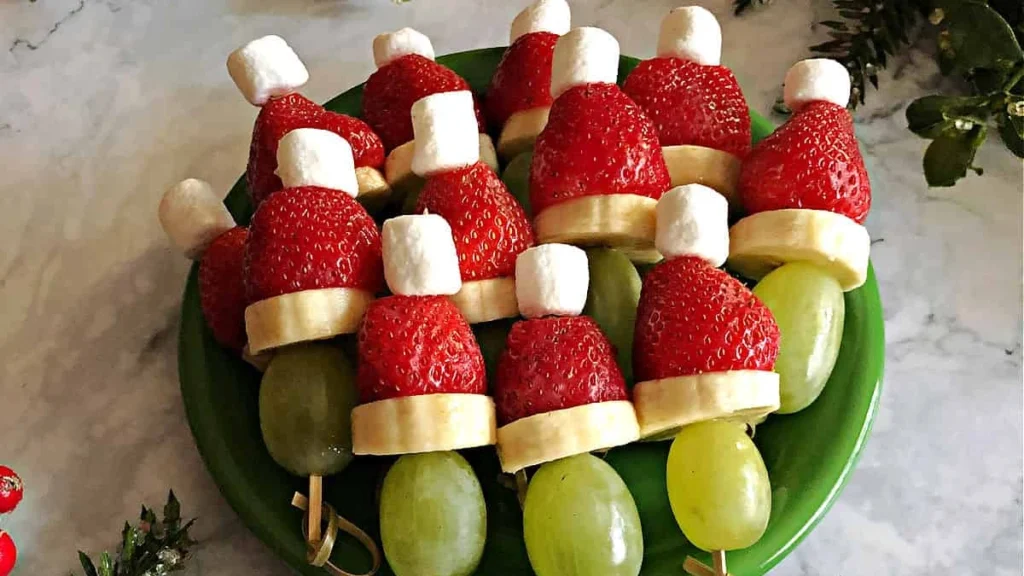 Grinch Fruit Kabobs