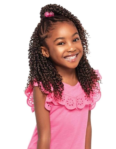 Half-Up Passion Twist Top Knot with Flowing Curls