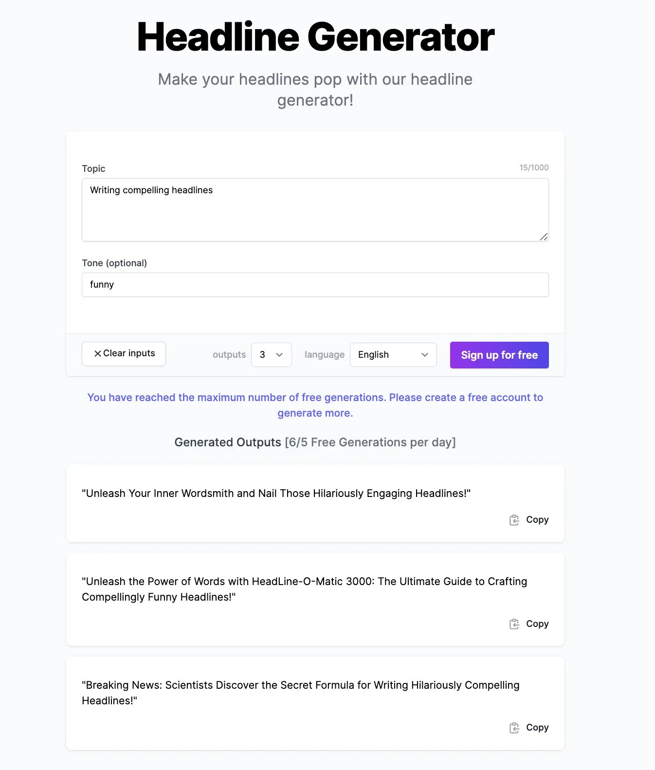 Headline Creator