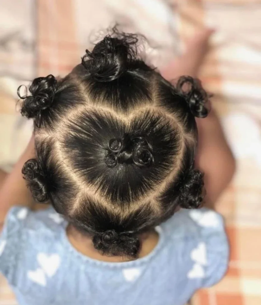 Heart-Parted Bantu Knots Hairstyle
