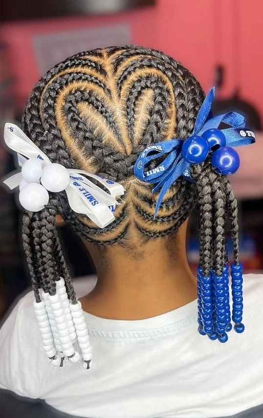 Heart-Shaped Cornrow Braids