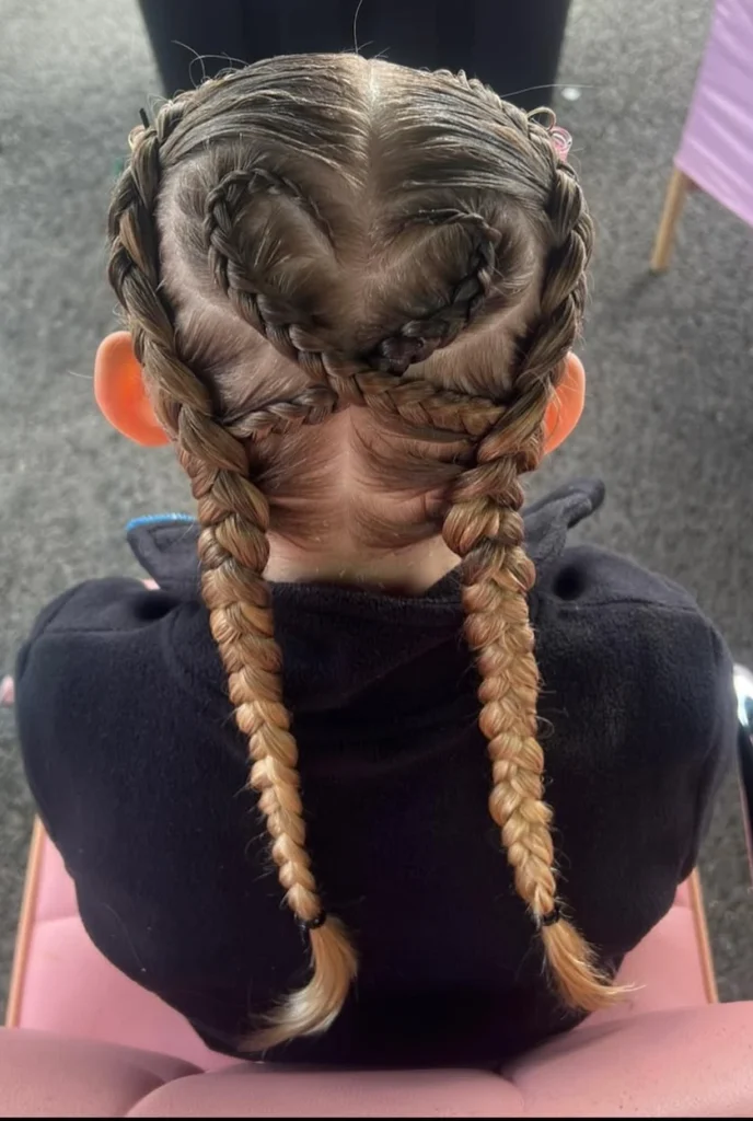 Heart-Shaped Dutch Braids