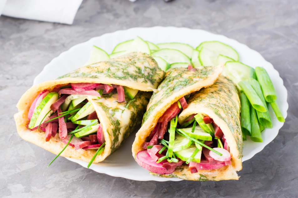 Herb Crepe Turkey Veggie Wrap
