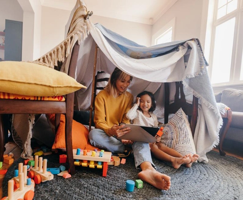 Homemade Blanket Fort Living Room