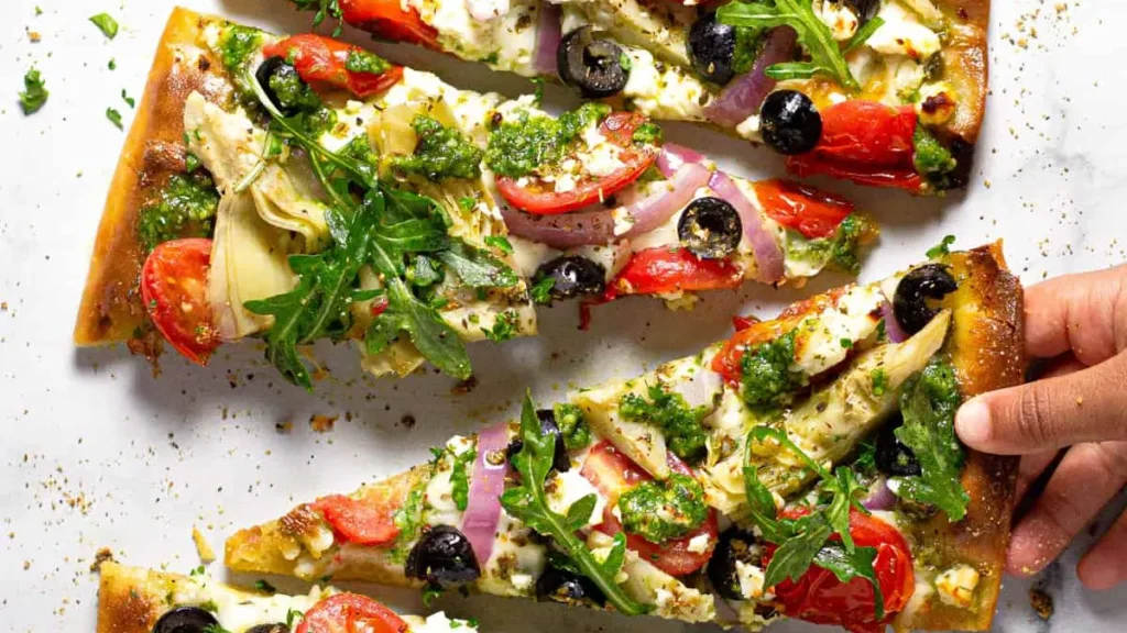 Hummus Veggie Flatbread Bites