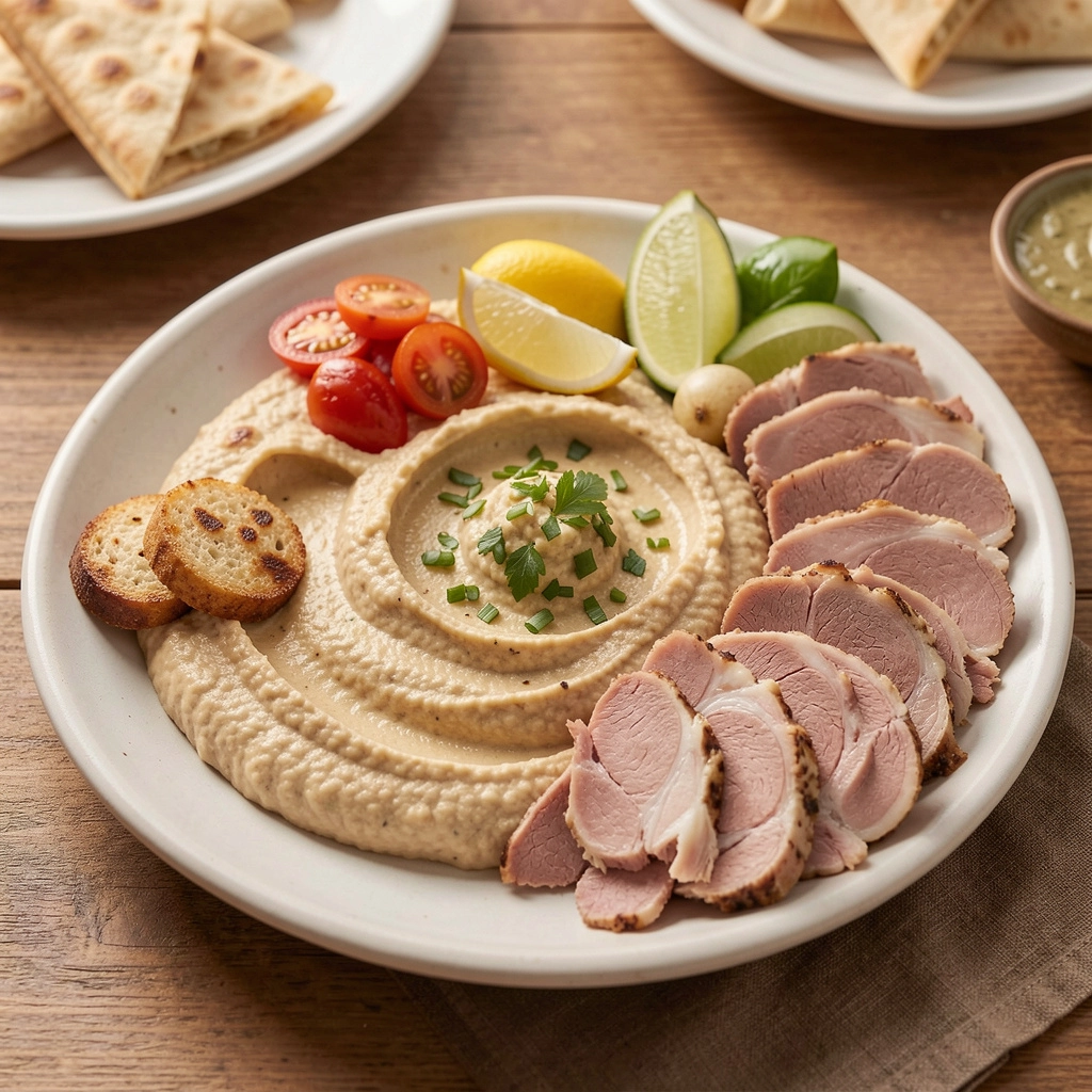 Hummus and Turkey Plate