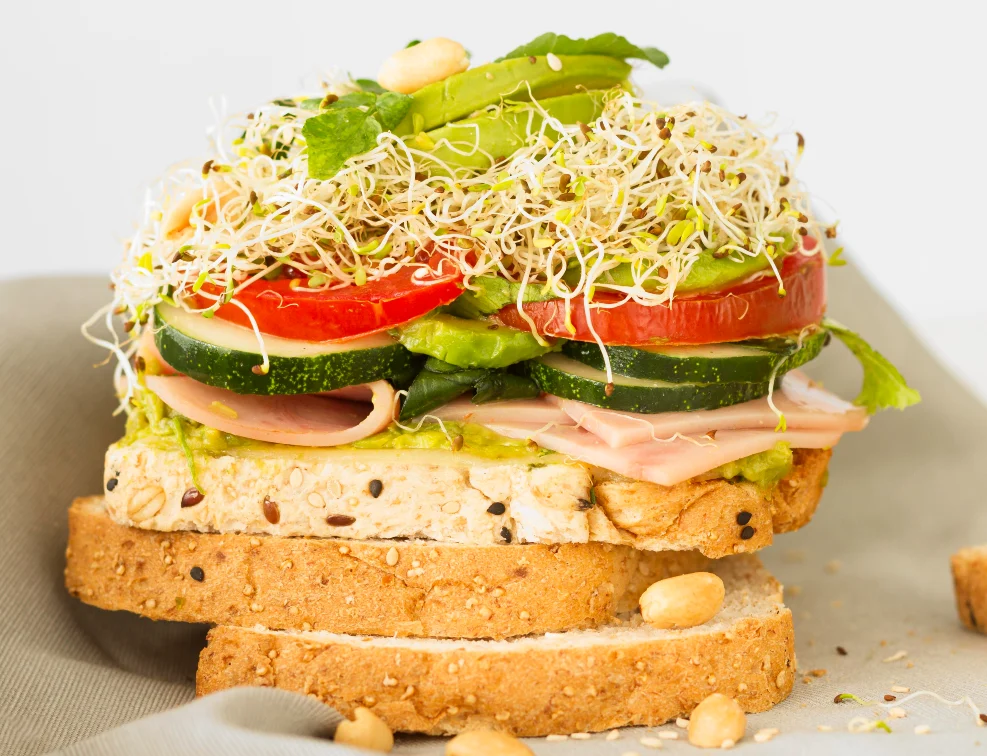 Hummus and Veggie Breakfast Sandwich