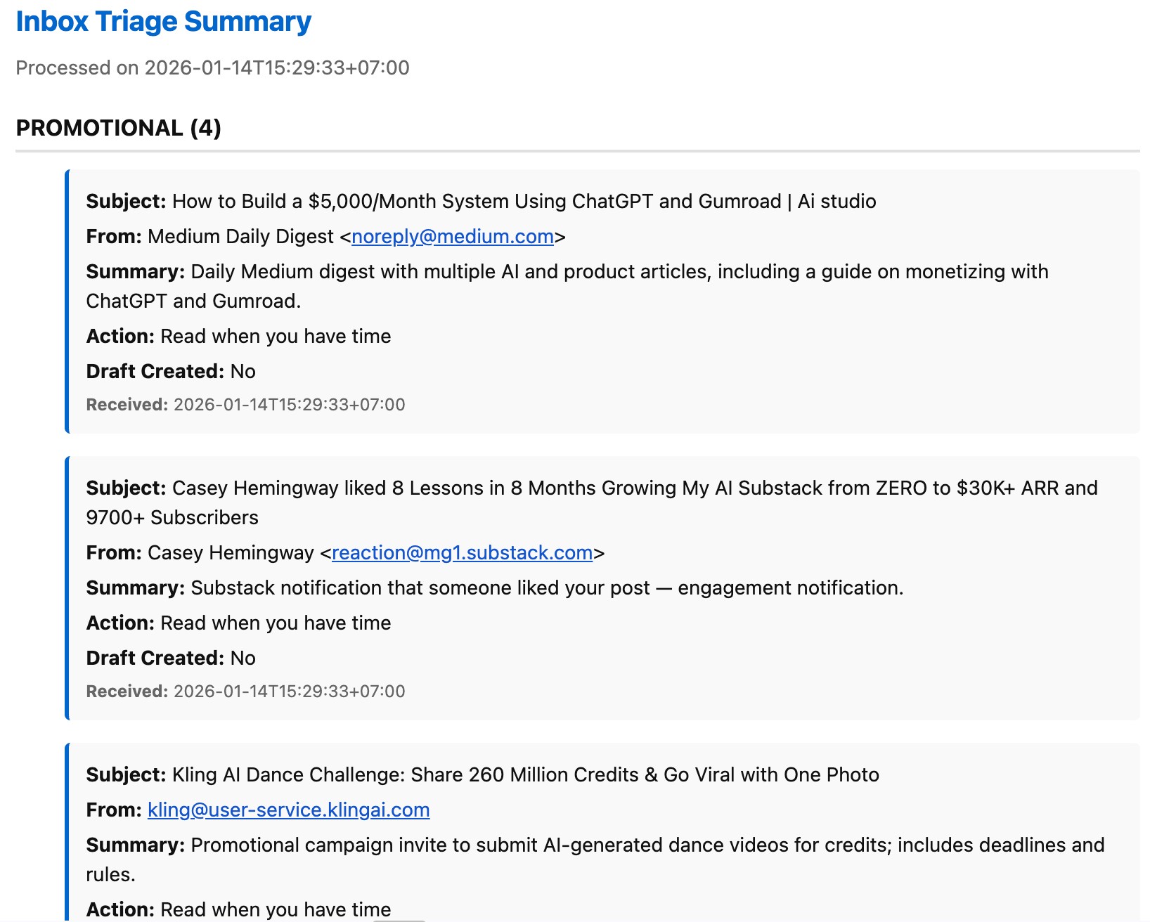 Inbox Triage