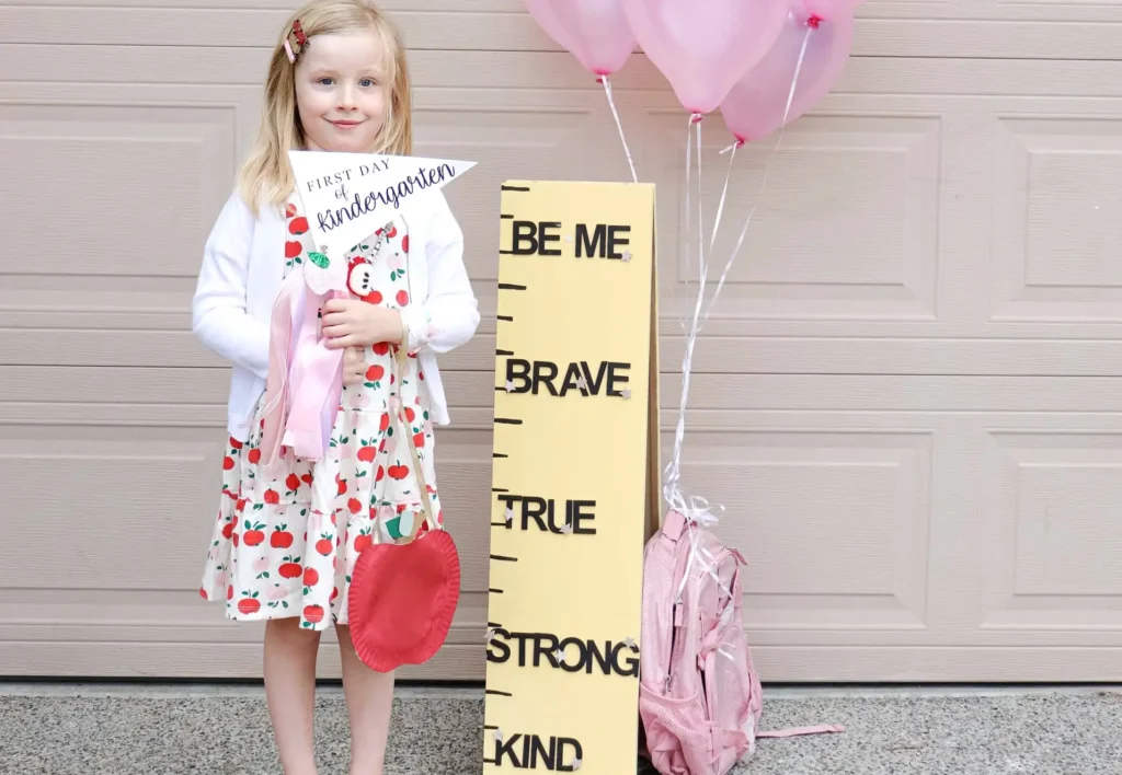 Inspirational Words Growth Chart First Day