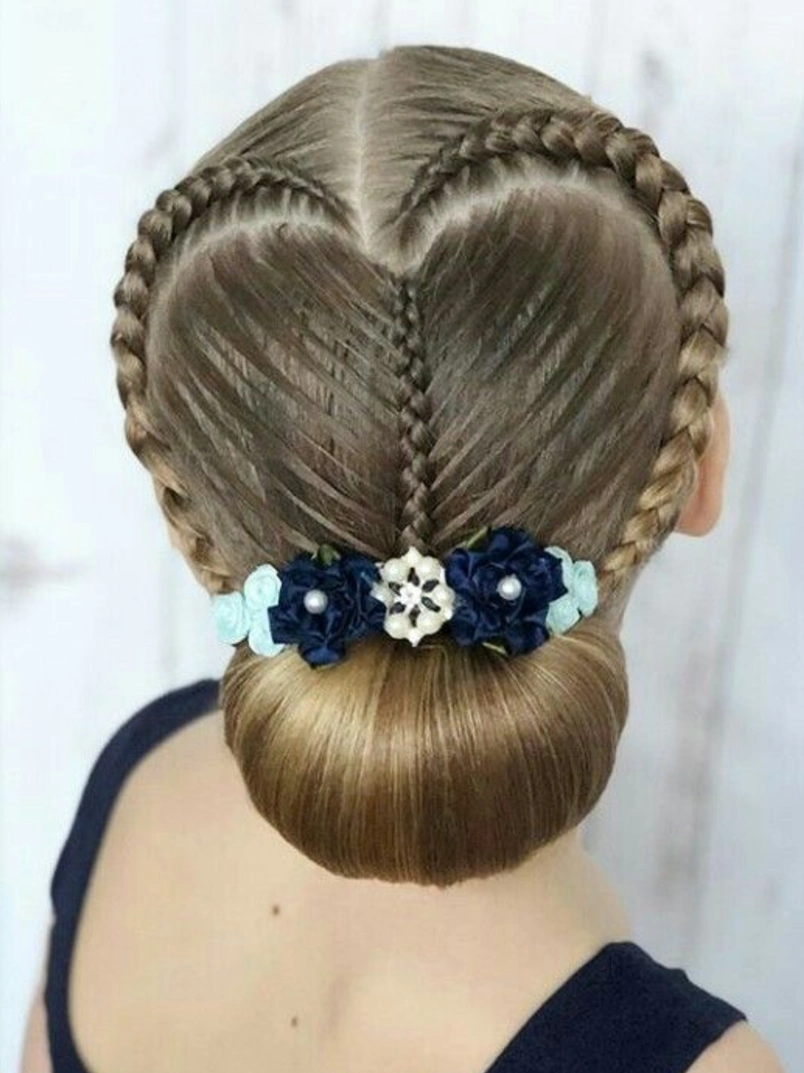  Inverted Heart Braid into Sleek Bun