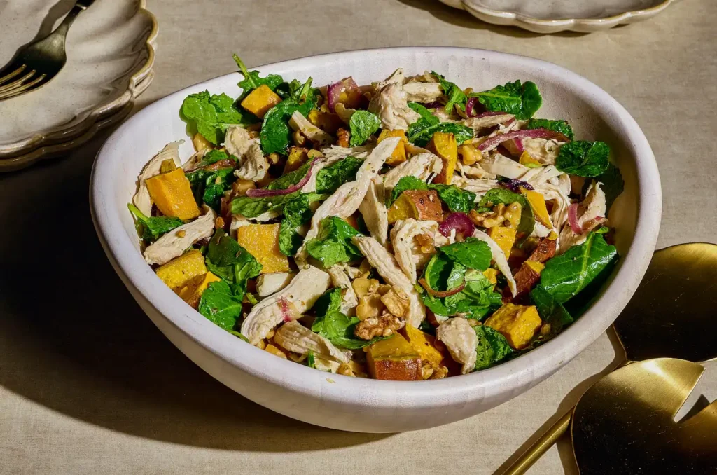Kale & Sweet Potato Salad with Chicken​
