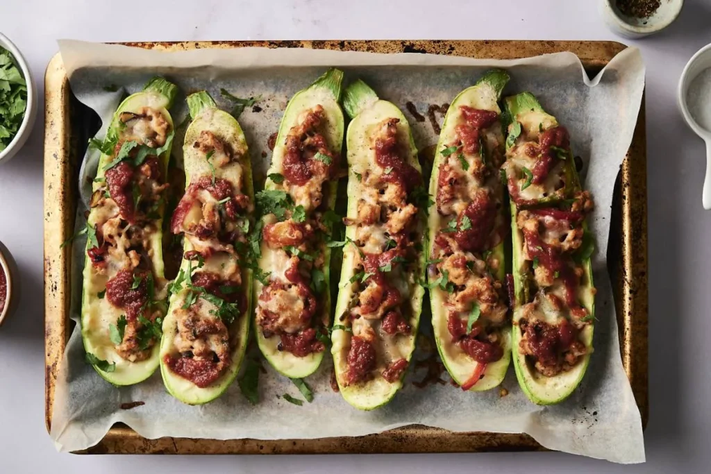 Keto Tex-Mex Stuffed Zucchini Boats
