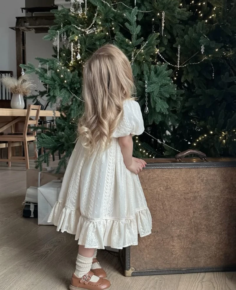 Lace Eyelet Holiday Dress