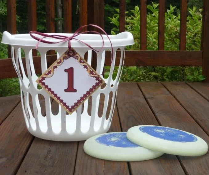 Laundry Basket Frisbee Toss