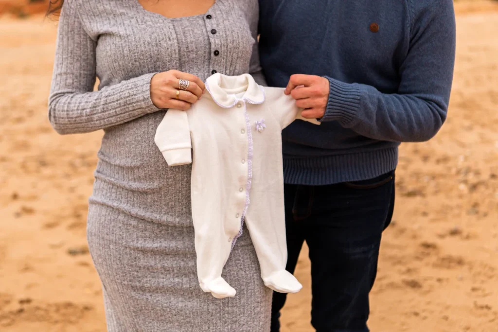 Lavender Trim Onesie Beach