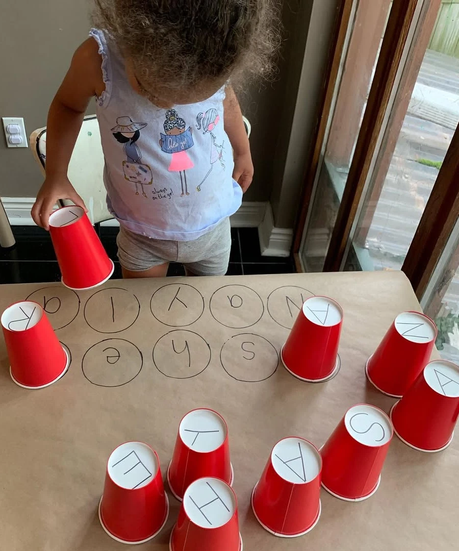 Letter Recognition Cup Game