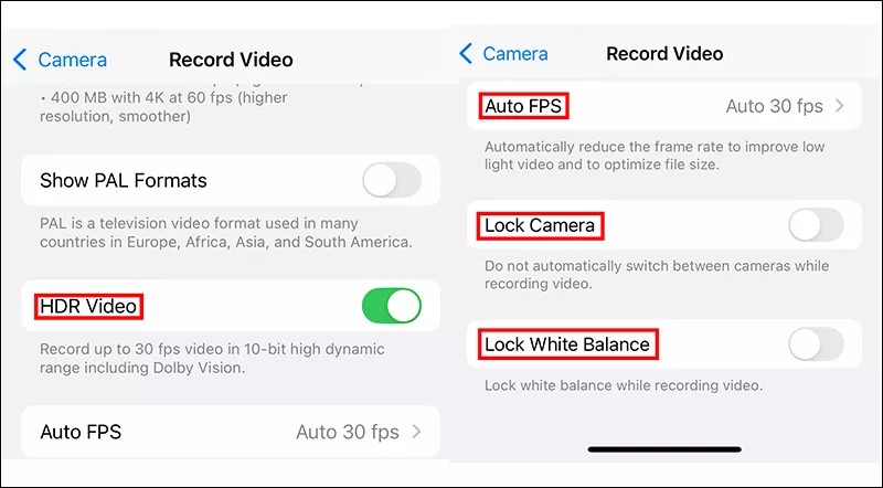 Lock White Balance for Video