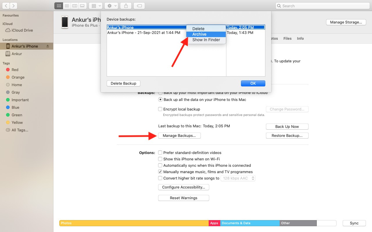 Make an Archived Local Backup (This is Mandatory)